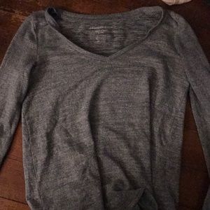 American eagle green v neck sweater